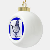 Modena Argent Pigeon Keramische Bal Ornament (Rechts)