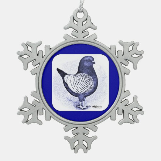 Modena Argent Pigeon Tin Sneeuwvlok Ornament (Voorkant)
