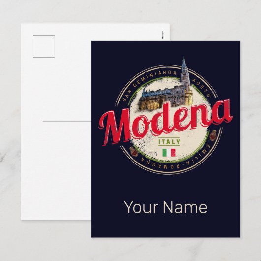 Modena Emilia-Romagna Balsamic Italië Souvenir Feestdagenkaart (Voorkant / Achterkant)