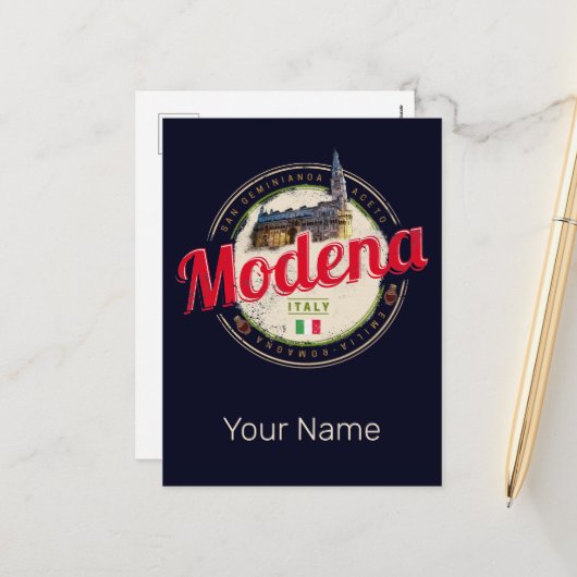 Modena Emilia-Romagna Balsamic Italië Souvenir Feestdagenkaart (Voorkant / Achterkant in situ)