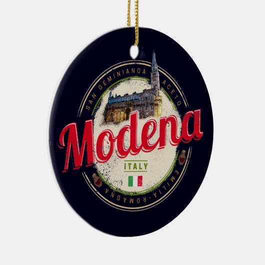 Modena Emilia-Romagna Balsamic Italië Souvenir Keramisch Ornament (Rechts)