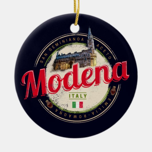 Modena Emilia-Romagna Balsamic Italië Souvenir Keramisch Ornament (Voorkant)