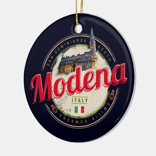Modena Emilia-Romagna Balsamic Italië Souvenir Keramisch Ornament (Links)