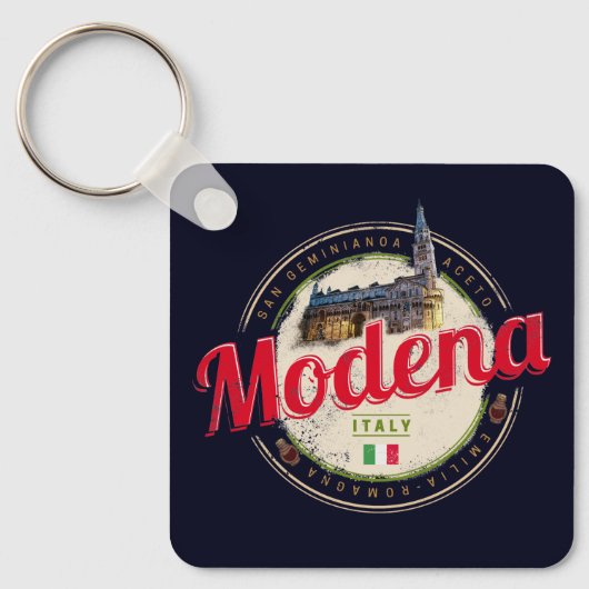 Modena Emilia-Romagna Balsamic Italië Souvenir Sleutelhanger (Voorkant)