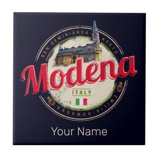 Modena Emilia-Romagna Balsamic Italië Souvenir Tegeltje (Voorkant)