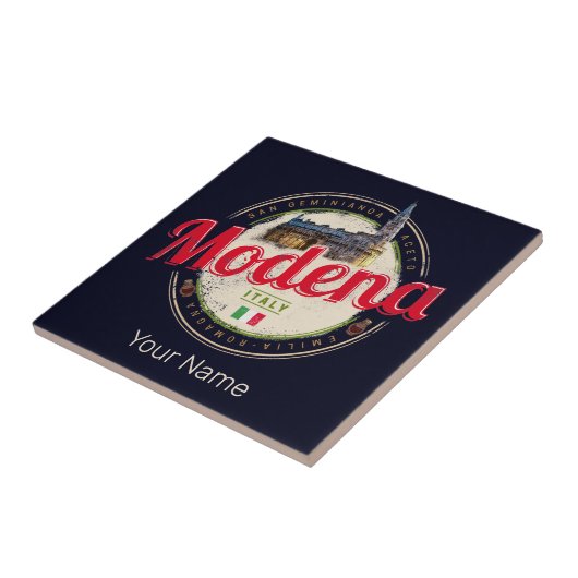 Modena Emilia-Romagna Balsamic Italië Souvenir Tegeltje (Zijkant)