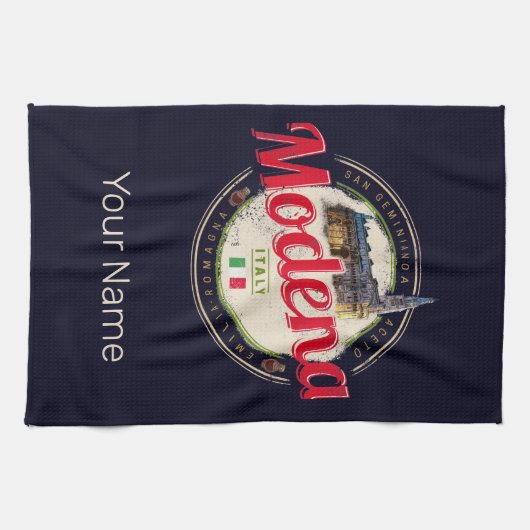 Modena Emilia-Romagna Balsamic Italië Souvenir Theedoek (Horizontaal)