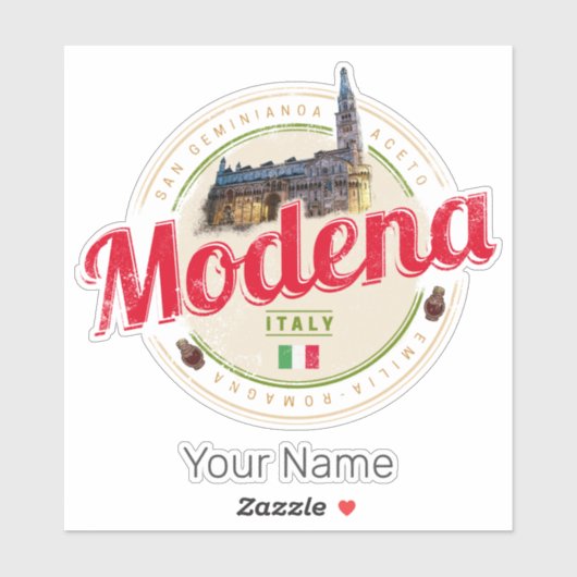 Modena Emilia-Romagna Balsamico Italië Souvenir Sticker (Vel)
