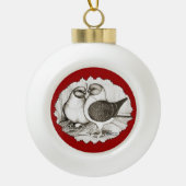 Modena Gazzi Pigeons Keramische Bal Ornament (Voorkant)