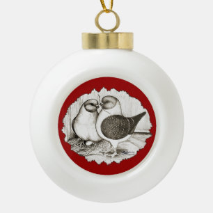 Modena Gazzi Pigeons Keramische Bal Ornament