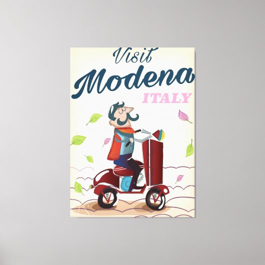 Modena Italië Scooter reisposter Canvas Afdruk (Voorkant)