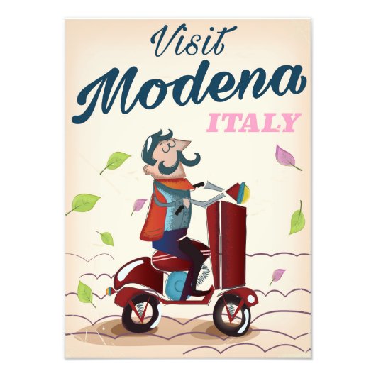 Modena Italië Scooter reisposter Foto Afdruk (Voorkant)