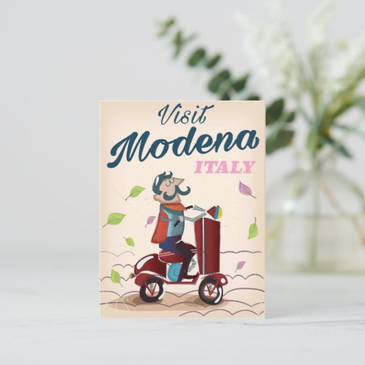 Modena Italy Scooter-reisposter Briefkaart (Staand voorkant)