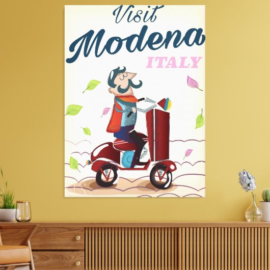 Modena Italy Scooter-reisposter Canvas Afdruk (Insitu (Woonkamer))