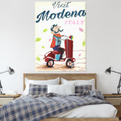 Modena Italy Scooter-reisposter Canvas Afdruk (Insitu (Slaapkamer))