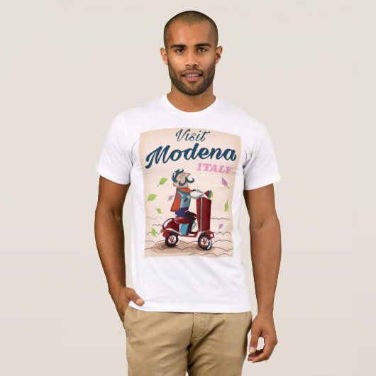Modena Italy Scooter-reisposter T-shirt (Voorkant volledig)