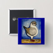 Modena Silver Gazzi Pigeon Vierkante Button 5,1 Cm (Voorkant /achterkant)