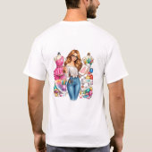 Modeontwerper meisje kunst. t-shirt (Achterkant)