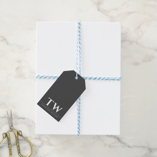 Modeontwerper Zwart Cadeaulabel (Met Touw)