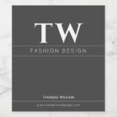 Modeontwerper Zwart Wijn Etiket (Enkel label)