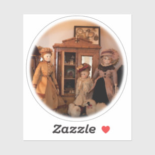 Modepoppen winkelen sticker