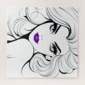 Modeportret van vrouw kunst legpuzzel (Horizontaal)