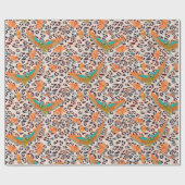 Modeprint luipaard, paradijsvogels cadeaupapier (Vlak)