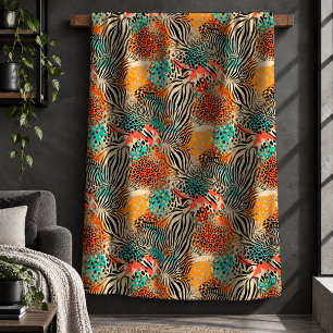 Modeprint Luipaard Trui Kunst Sherpa Deken