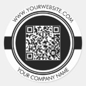 Moder Black en White QR Code Sticker (Voorkant)
