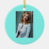 moder chic minimalist monogram turquoise aqua blau keramisch ornament (Voorkant)