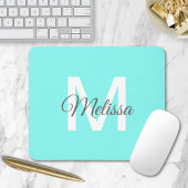 moder chic minimalist monogram turquoise aqua blau muismat