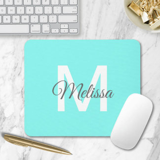 moder chic minimalist monogram turquoise aqua blau muismat