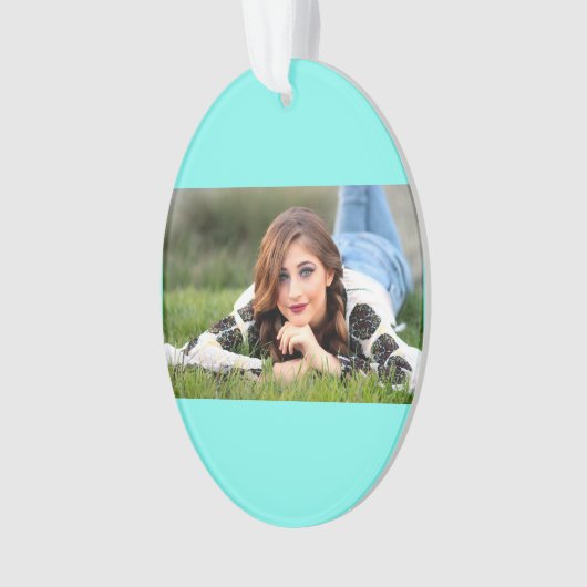 moder chic minimalist monogram turquoise aqua blau ornament (voorkant)