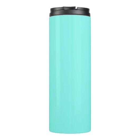 moder chic minimalist monogram turquoise aqua blau thermosbeker (Achterkant)