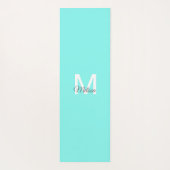 moder chic minimalist monogram turquoise aqua blau yogamat (Achterkant)