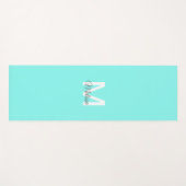 moder chic minimalist monogram turquoise aqua blau yogamat (Voorkant (horizontaal))