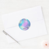 Moder Diamanten Lippen, Iridescent Holografisch, M Ronde Sticker (Envelop)