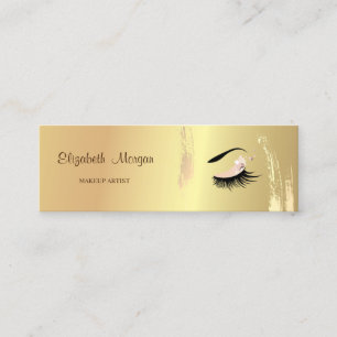 Moder Elegant, Gold Brush Stroke, Lashes, Makeup Mini Visitekaartje