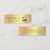 Moder Elegant, Gold Brush Stroke, Lashes, Makeup Mini Visitekaartje (Voorkant / Achterkant)