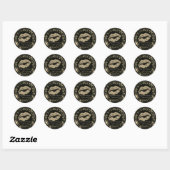 Moder Gold Glitter Lips, Confetti Ronde Sticker (Vel)