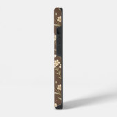 Moder Pattern Wilflowers Brown Background iPhone Hoesje (Linkerkant)