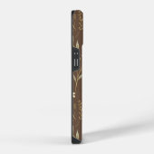 Moder Pattern Wilflowers Brown Background iPhone Hoesje (Rechterkant)
