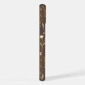 Moder Pattern Wilflowers Brown Background iPhone Hoesje (Rechterkant)