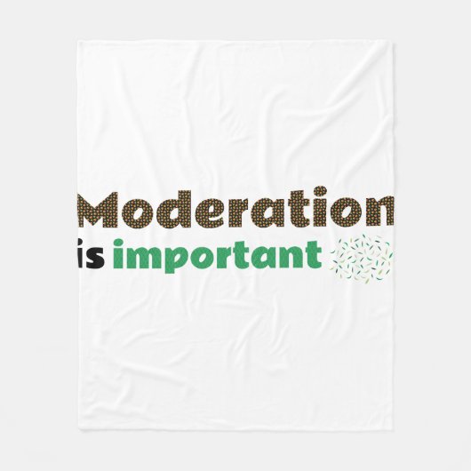 Moderatie is belangrijk NL Fleece Deken (Voorkant)