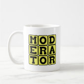 Moderator, scheidsrechter koffiemok (Links)