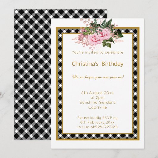 MODERE WITTE GOUD CONTROLEERLAAG FLORAL ALL OCCASS KAART (Voorkant / Achterkant)