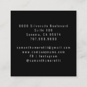 Moderen Make-up Artiest Roze Zwart Vierkante Visitekaartje (Achterkant)