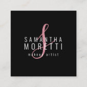 Moderen Make-up Artiest Roze Zwart Vierkante Visitekaartje (Voorkant)