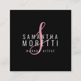 Moderen Make-up Artiest Roze Zwart Vierkante Visitekaartje