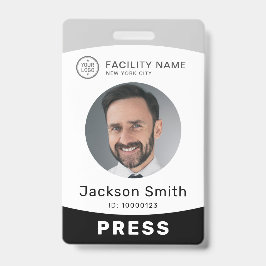 Moderm aangepaste foto- en naamplaatje badge